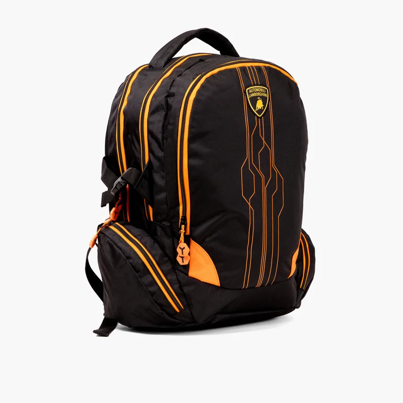 لامبورغيني Panelled 18-inch Backpack with Adjustable Shoulder Straps - 28x13x45 cms